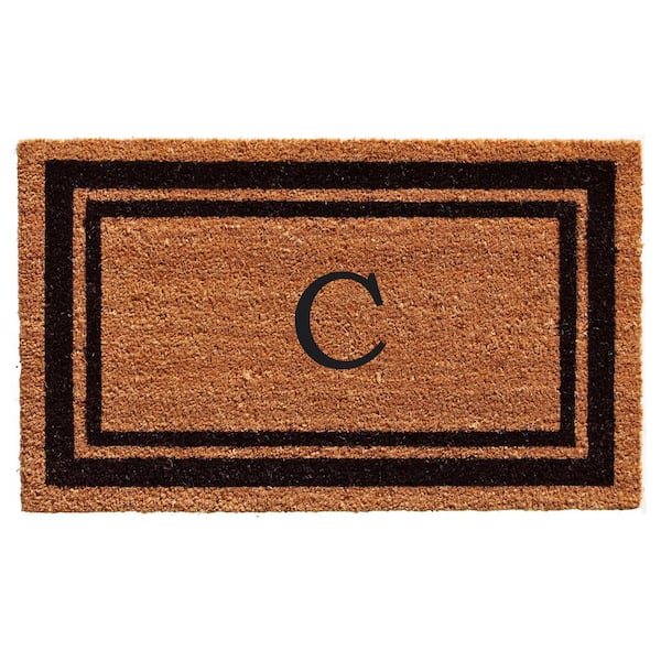 Calloway Mills Black Border 30" x 48" Monogram Doormat (Letter C)