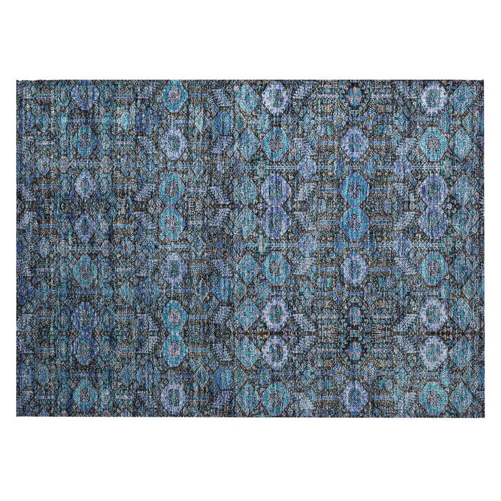 Blue and Coffee 2 ft. x 3 ft. Woven Floral Rectangle Indoor/Outdoor Area Rug price history on PriceWatchPro
