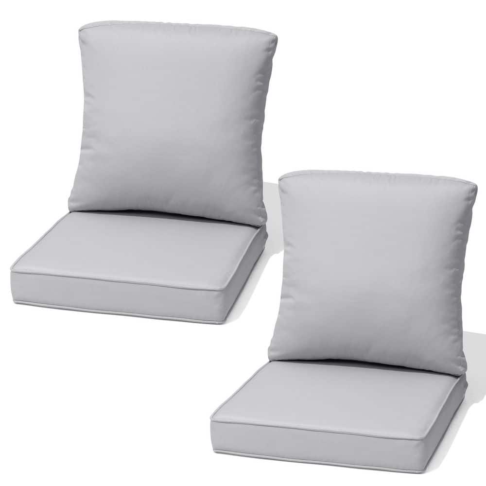21 in. x 22 in. x 3.5 in. Outdoor Couch Cushion in Light Gray 2 Pieces Replacment Patio Deep Seat Cushion with Straps price history on PriceWatchPro