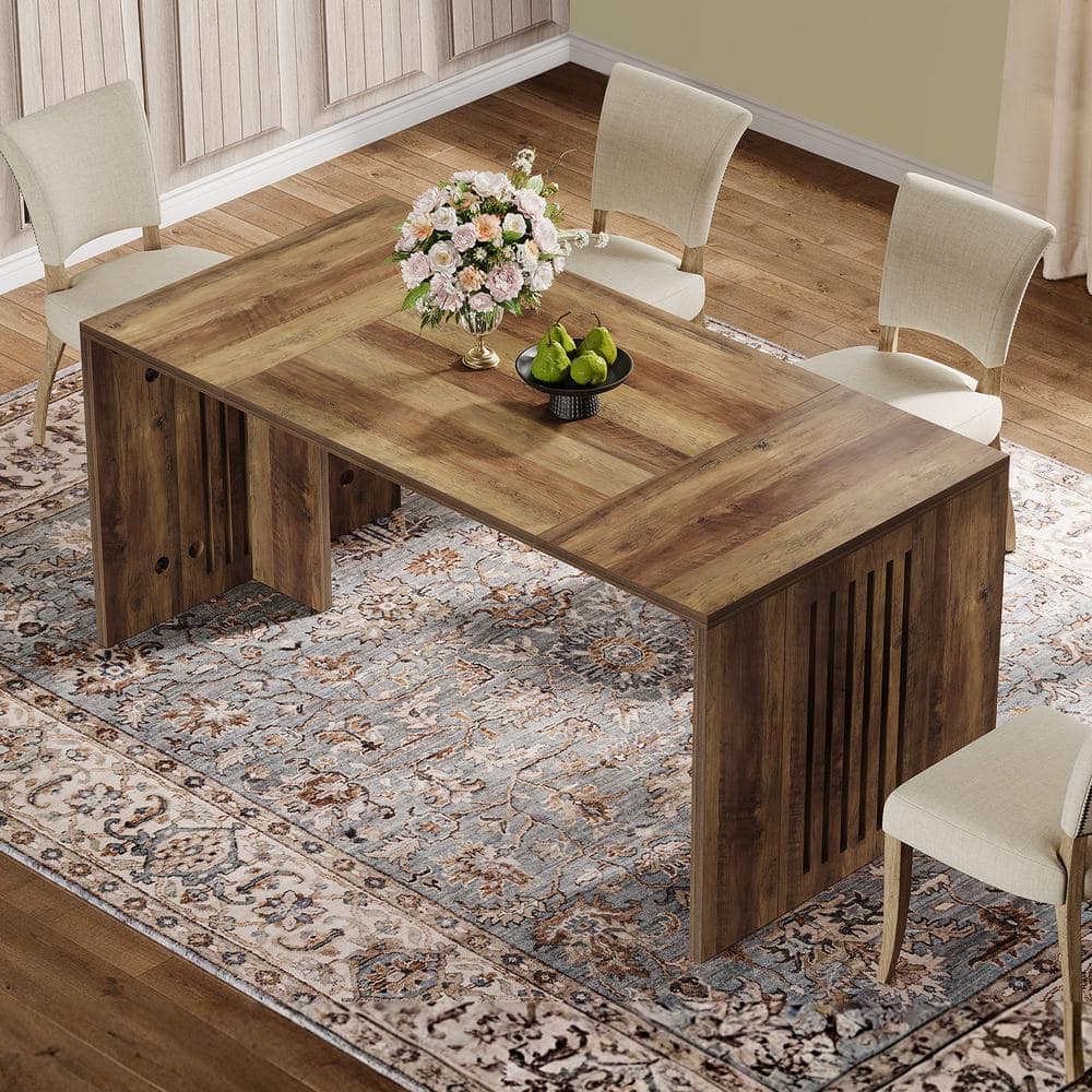 BYBLIGHT Farmhouse Rustic Brown Engineered Wood 63 in