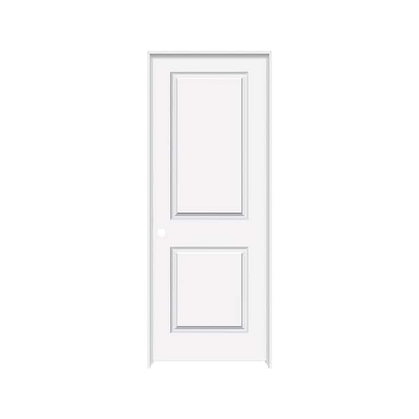 Builders Choice 30 in. x 80 in. 2-Panel Square Top Smooth Right-Hand HC White Primed Molded Composite Single Prehung Interior Door
