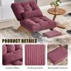 HOMEFUN Modern Red Corduroy Upholstered Lounge Wingback Chair Accent Chair with Adjustable Backrest and Retractable Footrest HFHDSN-1151WR