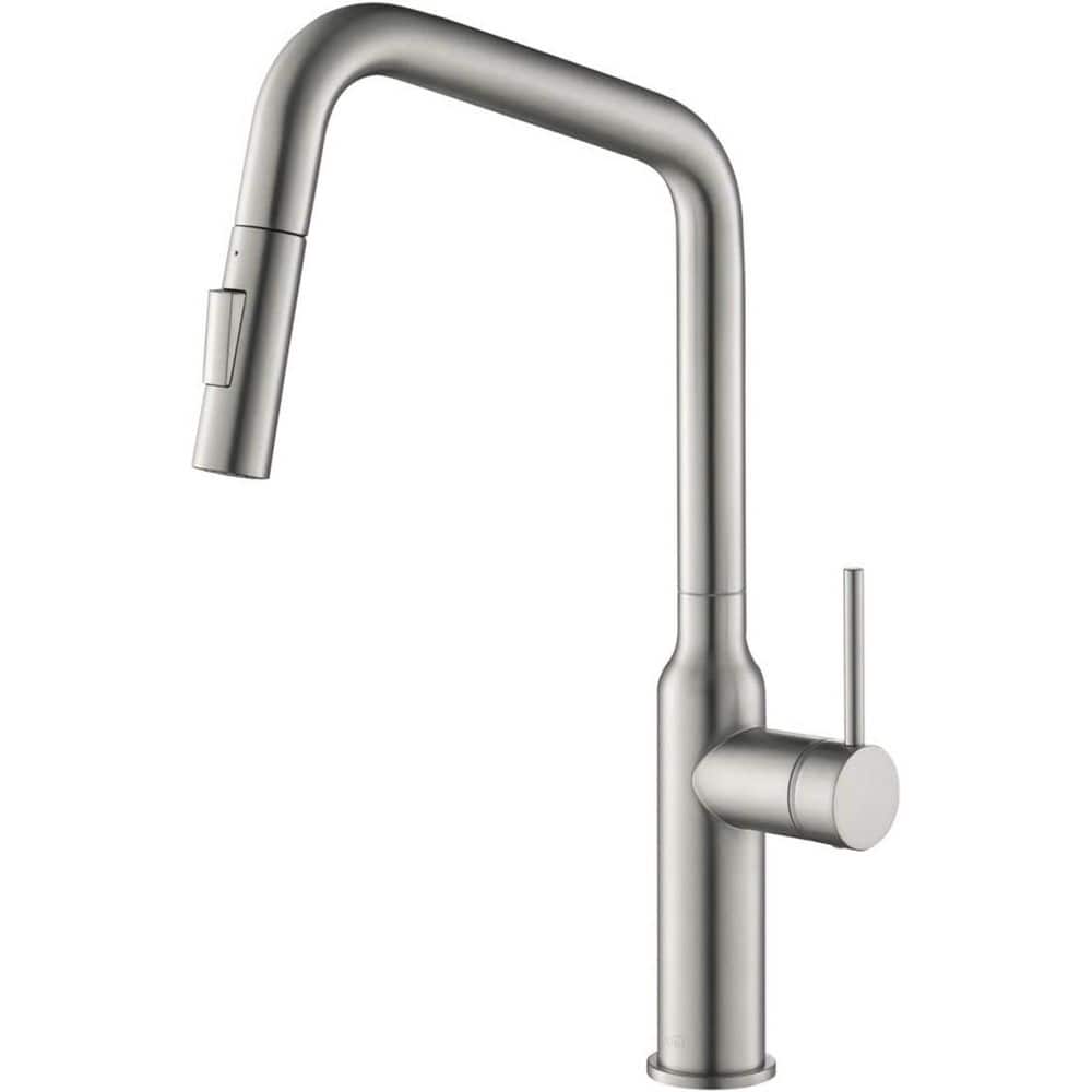 17.07 in. H 1.8 GPM Pull Down Sprayer Kitchen Faucet with 360° Spout Swivel in Brushed Nickel price history on PriceWatchPro