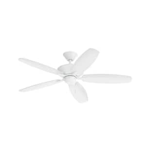 Renew Patio 52 in. Indoor/Outdoor Matte White Dual Mount Ceiling Fan with Pull Chain