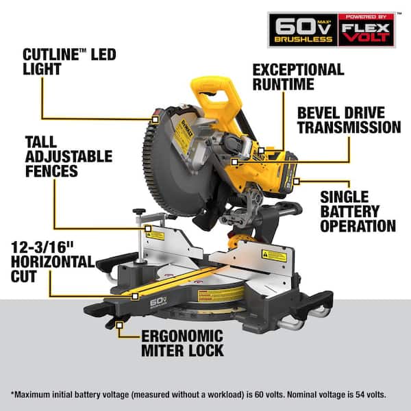 60-Volt MAX Lithium Ion Cordless Brushless 6-1/2 in. Track Saw Kit w/ Bonus FLEXVOLT 20/60-Volt MAX Lithium Ion Battery