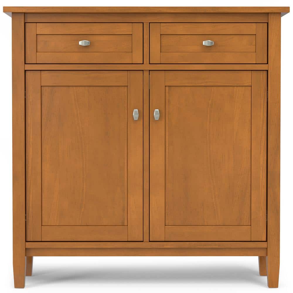 Light Golden Brown Solid Wood 36" Freestanding Storage Cabinet
