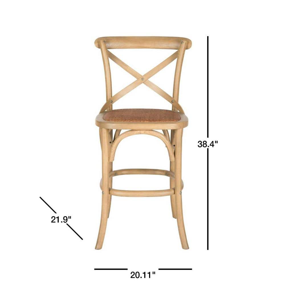 Transitional Weathered Oak Counter Stool 20"W x 21"D x 38"H