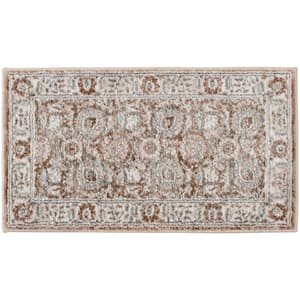 Reynell Brown 2 ft. x 3 ft. Floral Area Rug