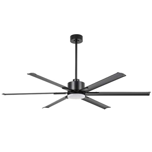 Wallace 6 ft. Indoor Black Ceiling Fans with Adjustable White LED Light, 6-Reversible Aluminum Blades and Remote Control