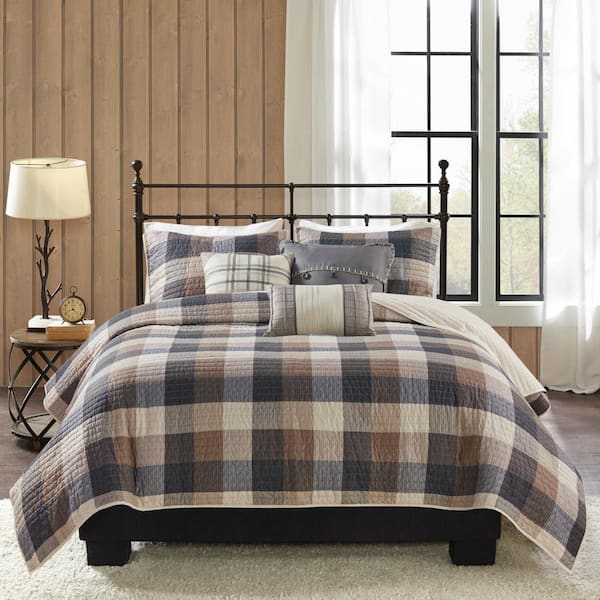 Madison Park Pioneer 6-Piece Neutral Microfiber King/Cal King Quilt Set