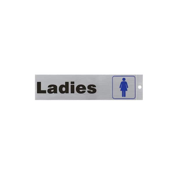 2 in. x 8 in. Plastic Ladies Sign
