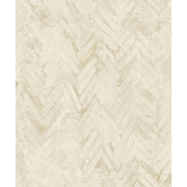 A-Street Prints Amesemi Cream Distressed Herringbone Non-Woven Paper