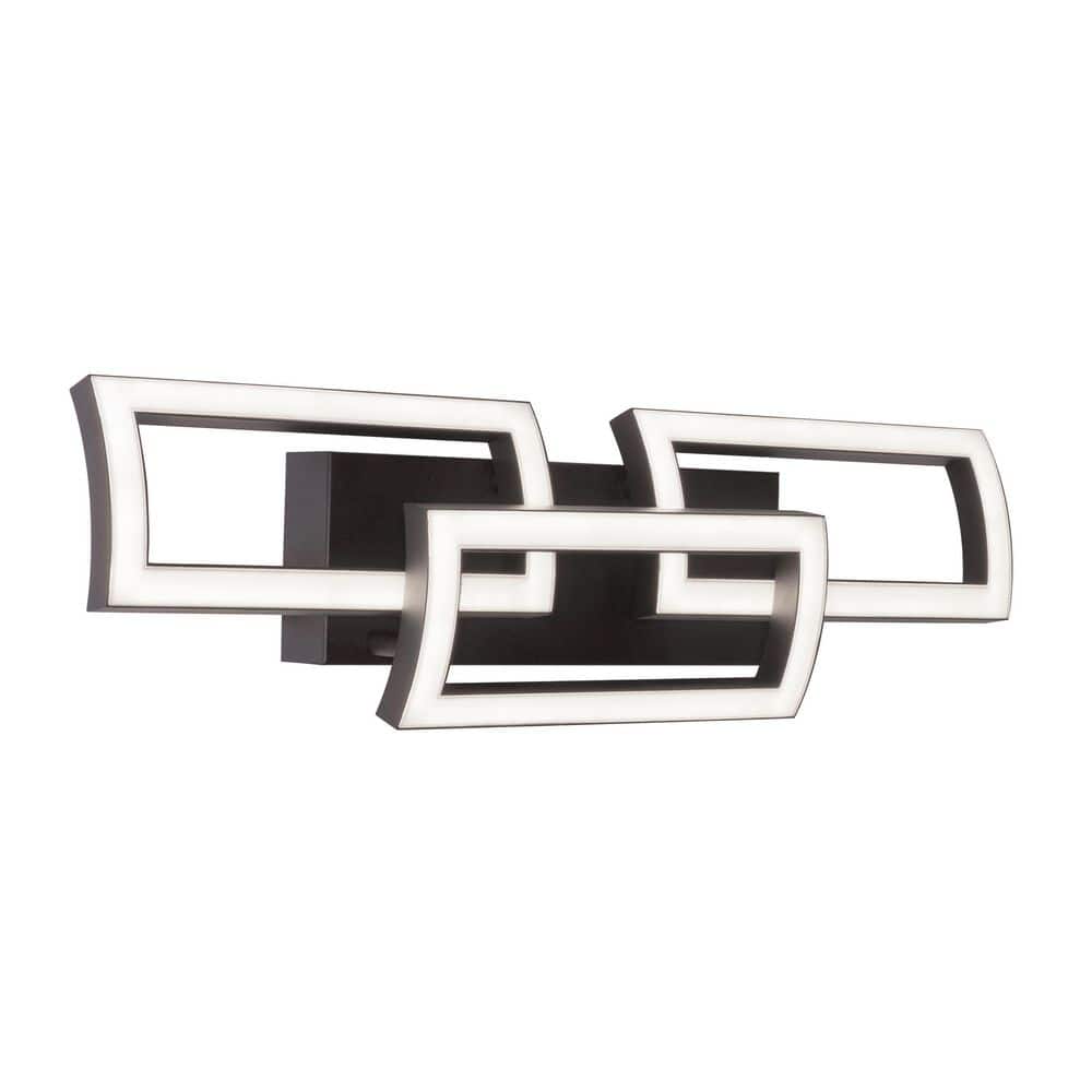 Sia 23.31 in. 3-Light Black, White LED Vanity Light Bar with White Acrylic Shade price history on PriceWatchPro