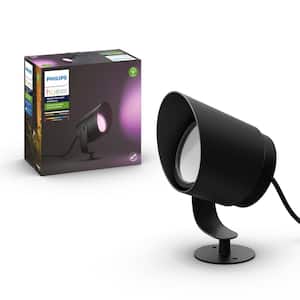 Lily XL Outdoor Black Spot Light Smart Color Changing Low Voltage Plug-In Integrated LED Light Extension (1-Pack)