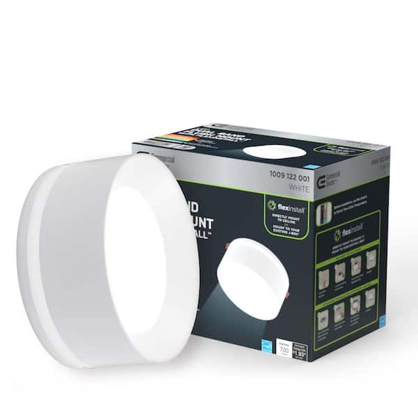 Flexinstall Dual Band 6 in. White Integrated LED Ceiling Light Flush Mount with 5CCT and 700 Lumens