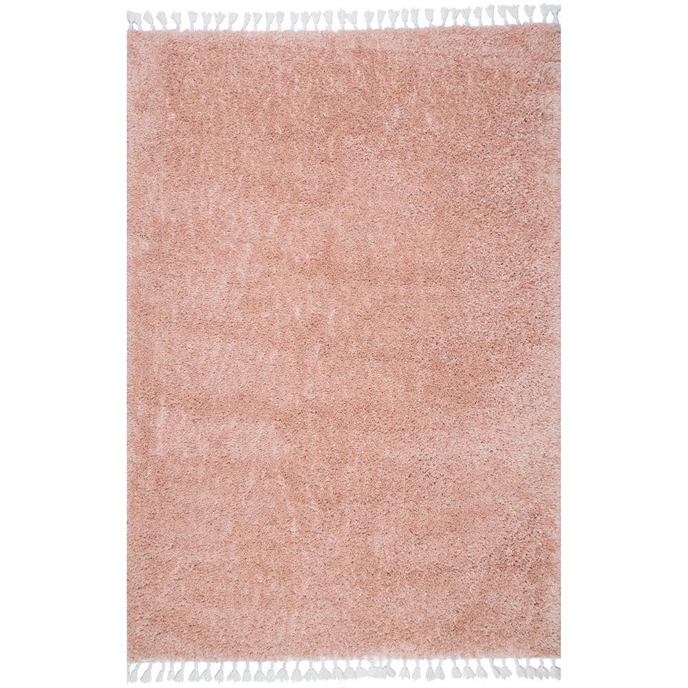 StyleWell Neva Plush Shag Pink 7 ft. x 9 ft. Area Rug KKBL01E-6709 ...