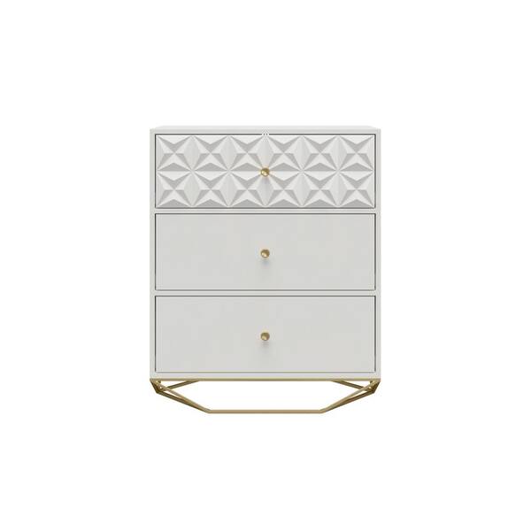 CosmoLiving by Cosmopolitan Blair 3 Drawer Dresser, White 1960013COM ...