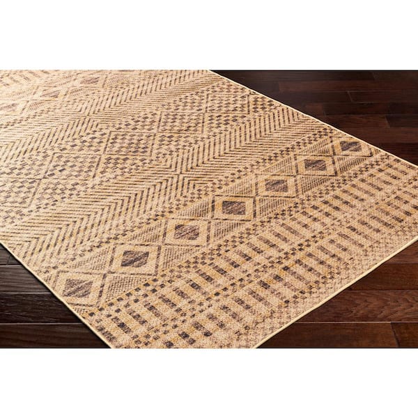 Ez Jute  Brown 9 ft. x 12 ft. Machine-Washable Rug