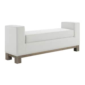 Remi Ivory Stain-Resistant Queen Bench