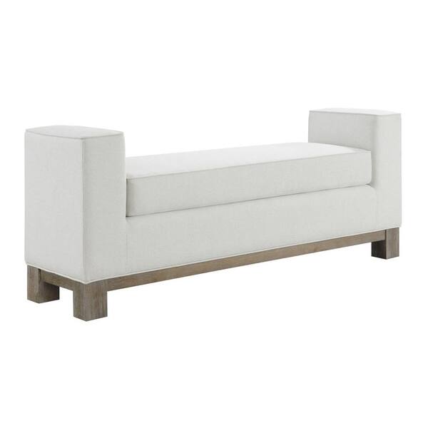 DEVON & CLAIRE Remi Ivory Stain-Resistant Queen Bench