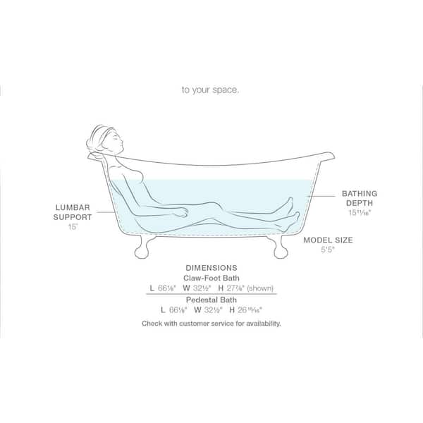 KOHLER Artifacts 66 in. x 33 in. Bath, Iron Gate Back