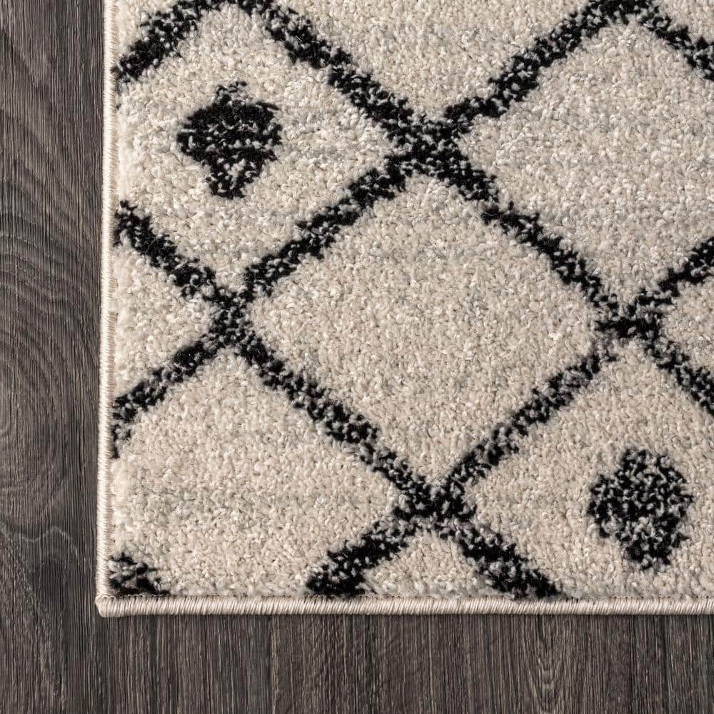 Aksil Moroccan Beni Souk 8' x 10' Cream & Black Area Rug