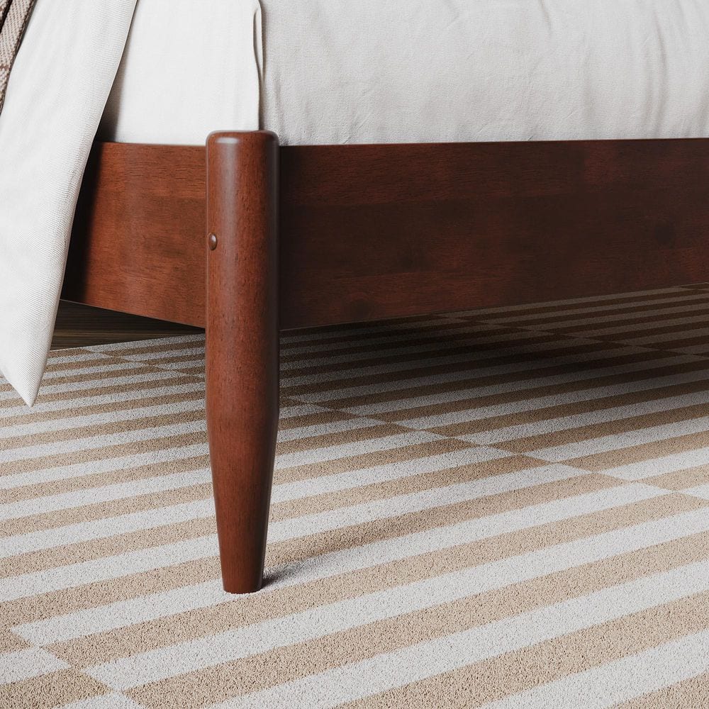 Pasadena Walnut Twin XL Solid Wood Platform Bed with Slats