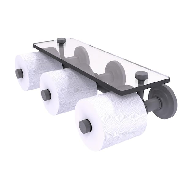 Allied Brass Que New Collection Wall Mounted Toilet Paper Holder in Matte Gray