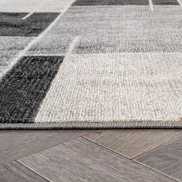 Modern Linear Area Rug for Living Room, Bedroom, or Entryway 5 ft. x 7 ft. Cream