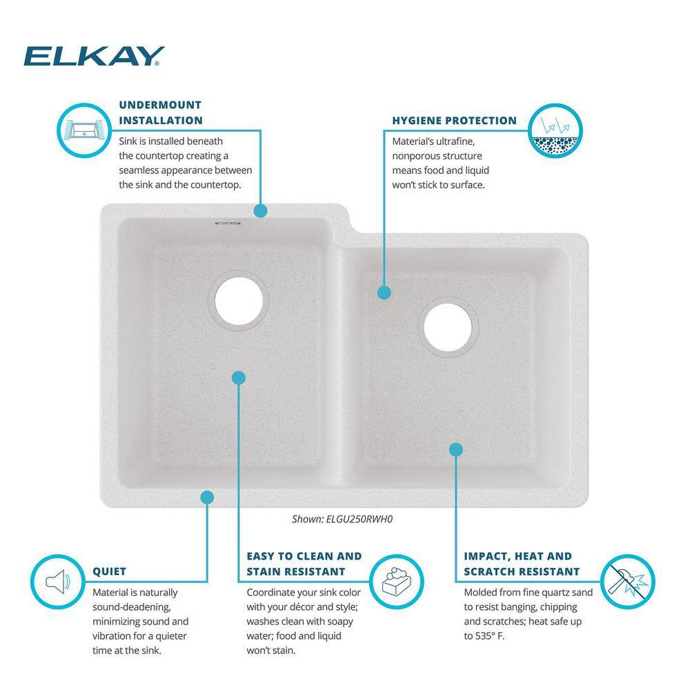 White Quartz Double Bowl Undermount Kitchen Sink