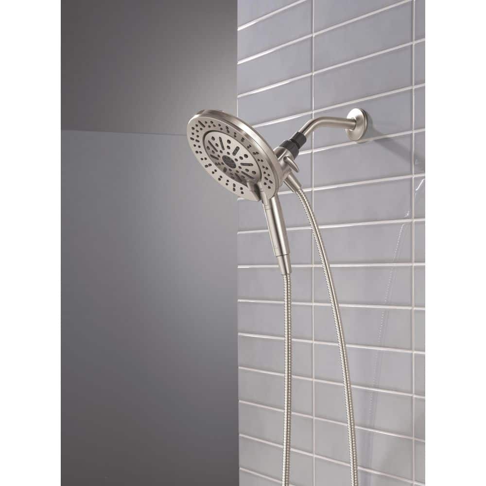 In2ition w/ Cleaning Spray 6-Spray Dual Wall Mount Fixed and Handheld Shower Head 1.75 GPM in Spotshield Brushed Nickel
