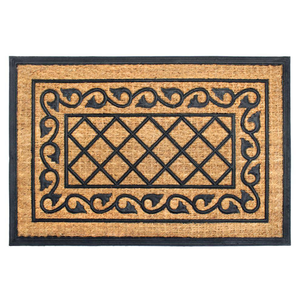 Natural 24 in. x 36 in. Rubber Coir Honeysuckle Door Mat DM3726B The