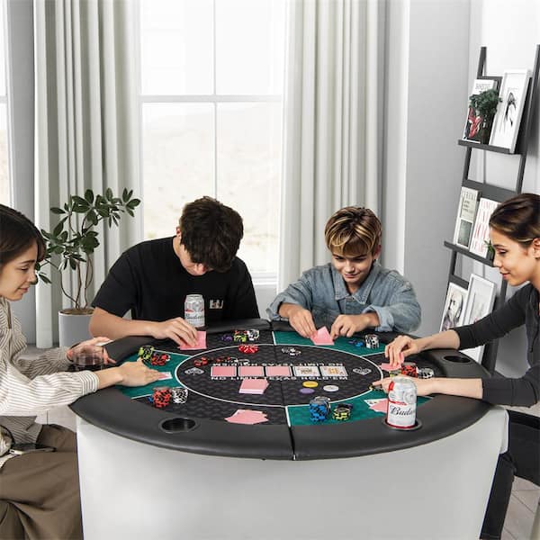 Costway 48 in. 6-Player Foldable Poker Table Top with Carrying Bag