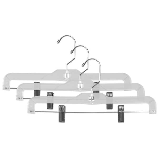 International Hanger Clear Plastic 4-Notches Combo Hangers for Tops or  Pants, 25 Pack