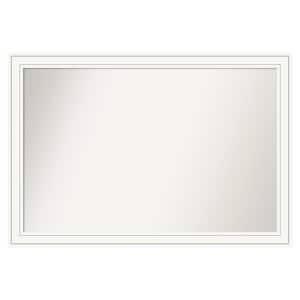Craftsman White 51 in. x 35 in. Custom Non-Beveled Satin Wood Framed Bathroom Vanity Wall Mirror