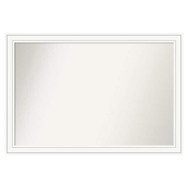 Amanti Art Craftsman White 51 in. x 35 in. Custom Non-Beveled Satin Wood Framed Bathroom Vanity Wall Mirror