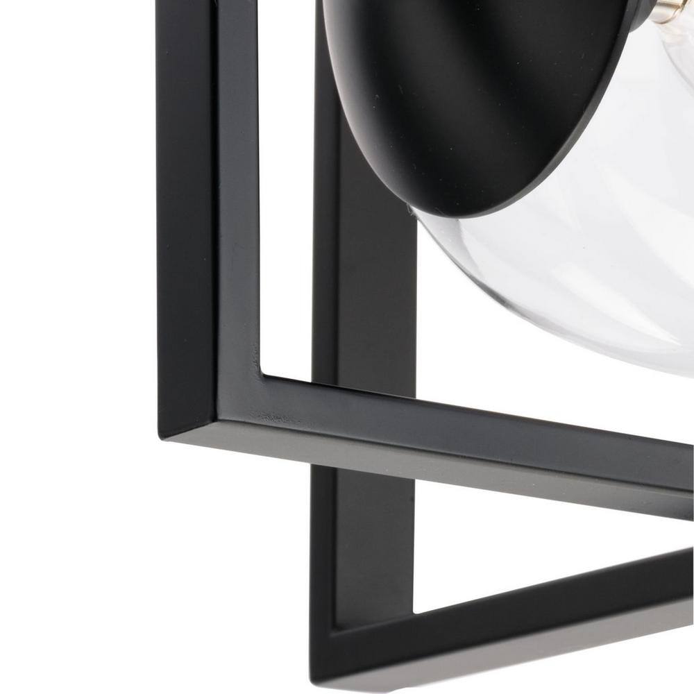 Matte Black Nickel Globe 12" Modern Semi-Flush Mount Light