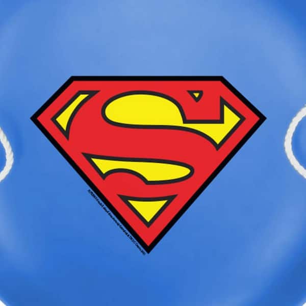 26 in. Blue Heavy-Duty Superman Plastic Saucer Sled with Rope Handles