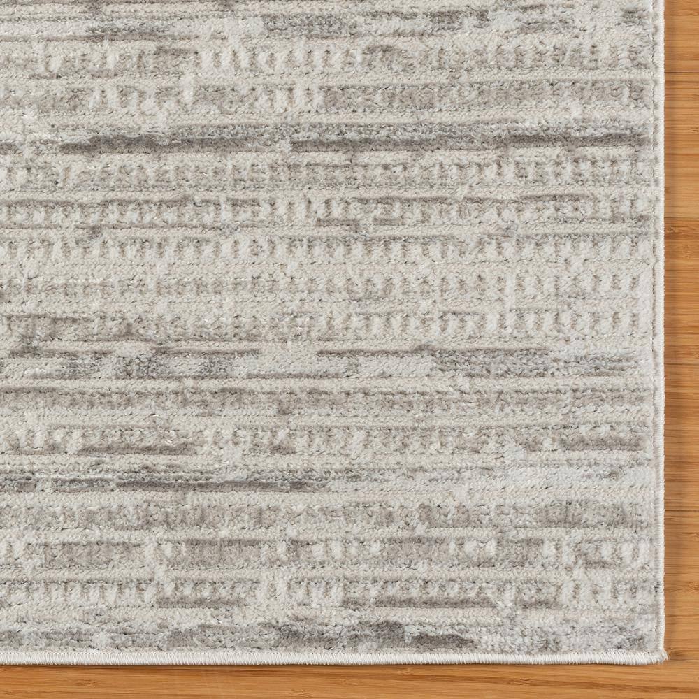 Dario Cream and Gray Tufted Polyester Runner Rug