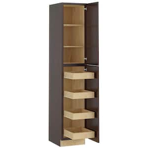 Franklin Stained Manganite Plywood Shaker Assembled Utility Pantry Kitchen Cabinet Sft Cls R 18 in W x 24 in D x 90 in H