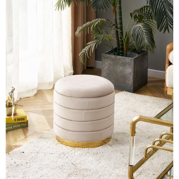 Round deals upholstered ottoman