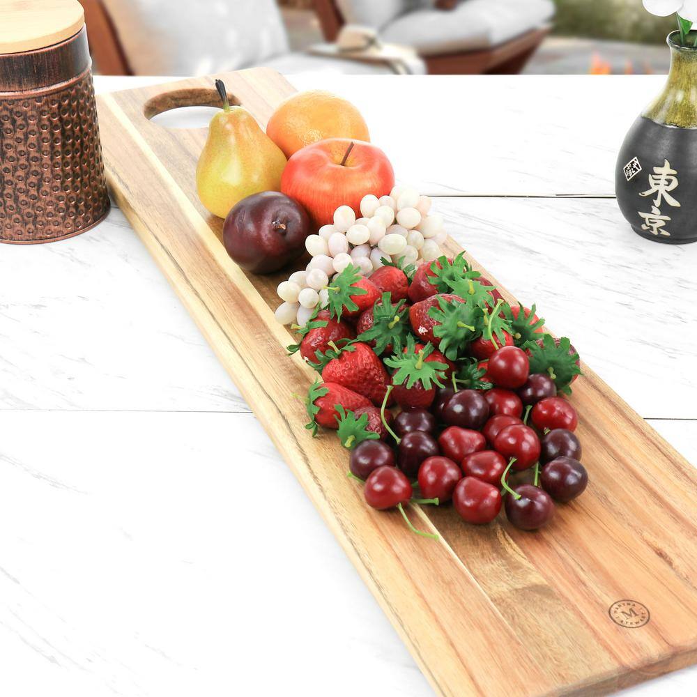 Acacia Wood Rectangular Serving Board, 31.5" x 8"