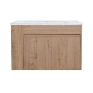 Victoria 30 in. W x 18 in. D x 20 in. H Floating Modern Design Single Sink Bath Vanity with Top and Cabinet in Wood