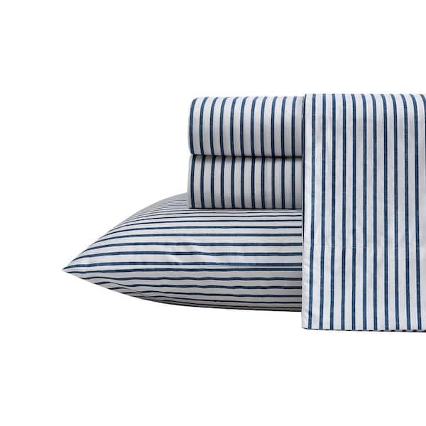 Nautica Harmead 3-Piece Navy Blue Cotton Twin Sheet Set