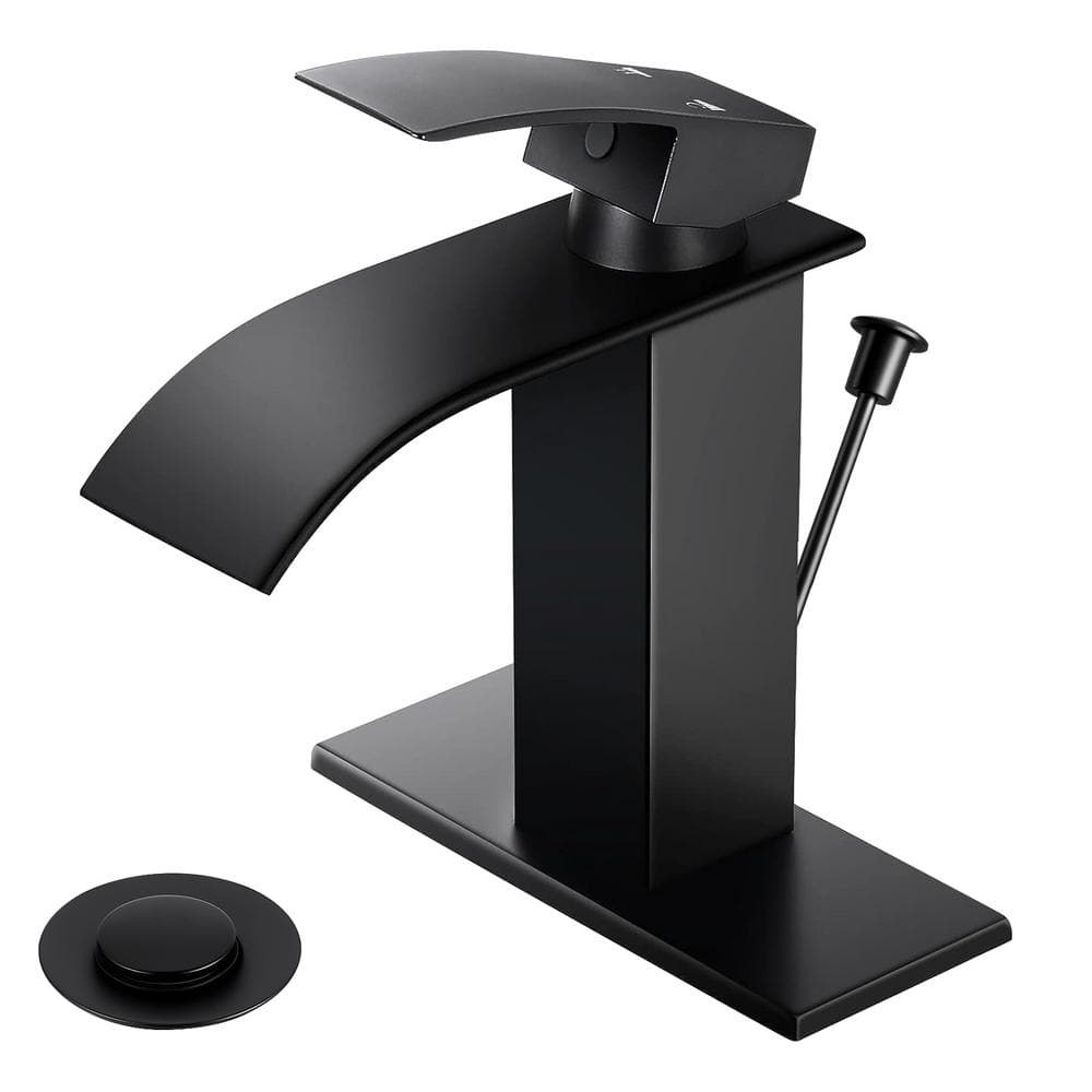 Single Handle Waterfall Bathroom Faucet for 1 or 3 Hole, Bathroom Sink Fauc