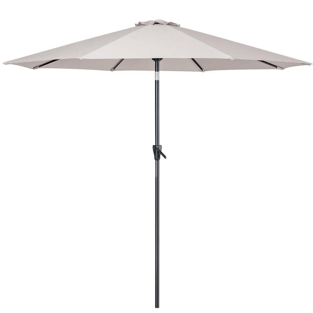 9 ft. Aluminum Market Tilt Patio Umbrella in Beige with Push Button Tilt