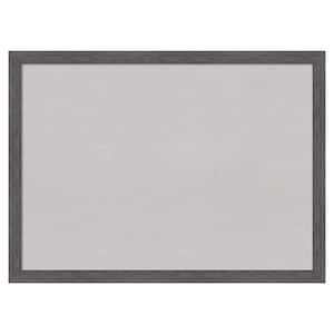 Pinstripe Plank Grey Thin Framed Grey Corkboard 30 in. x 22 in. Bulletin Board Memo Board