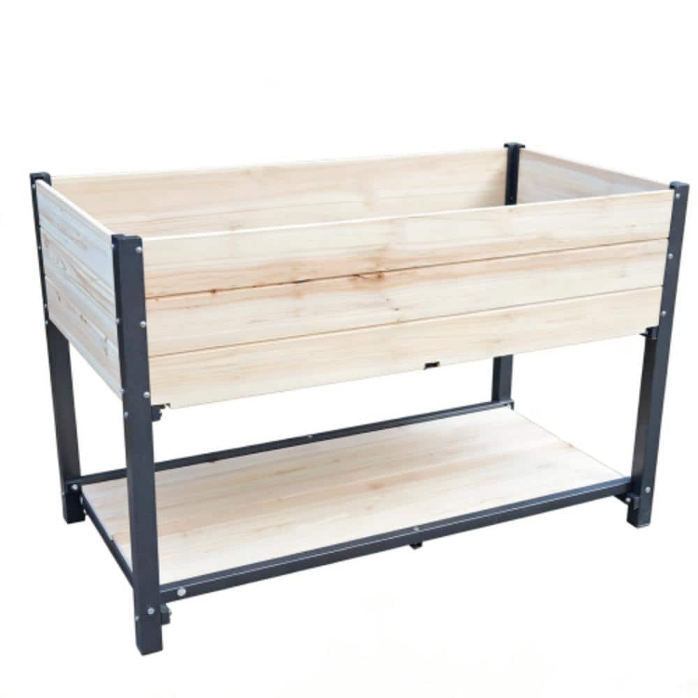 Solid Wood & Iron Frame Raised Bed – Reversible Panels, No Paint, DIY price history on PriceWatchPro