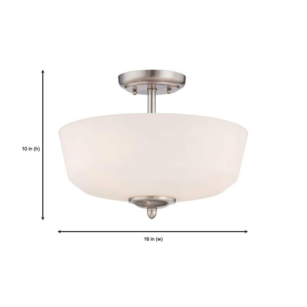 Darcy 16" Sleek Modern Semi-Flush Bowl Light in Brushed Nickel