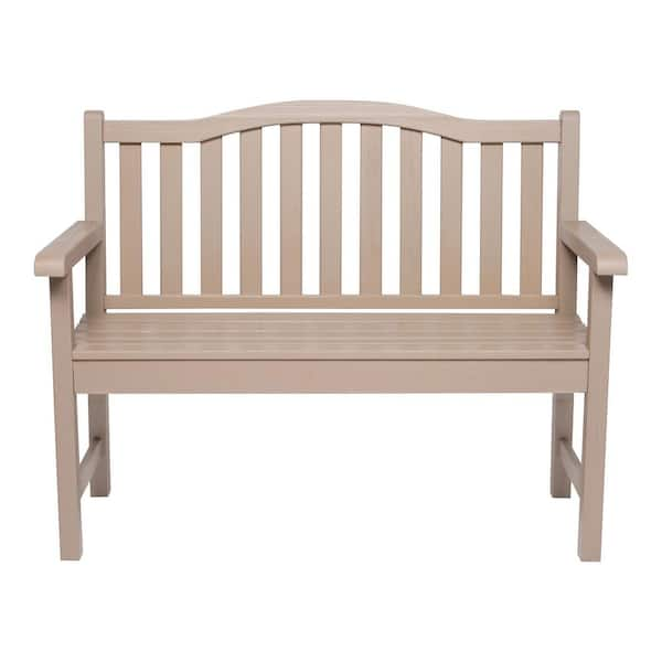 Shine Company Belfort II 45 in. Graystone Wood Outdoor Bench